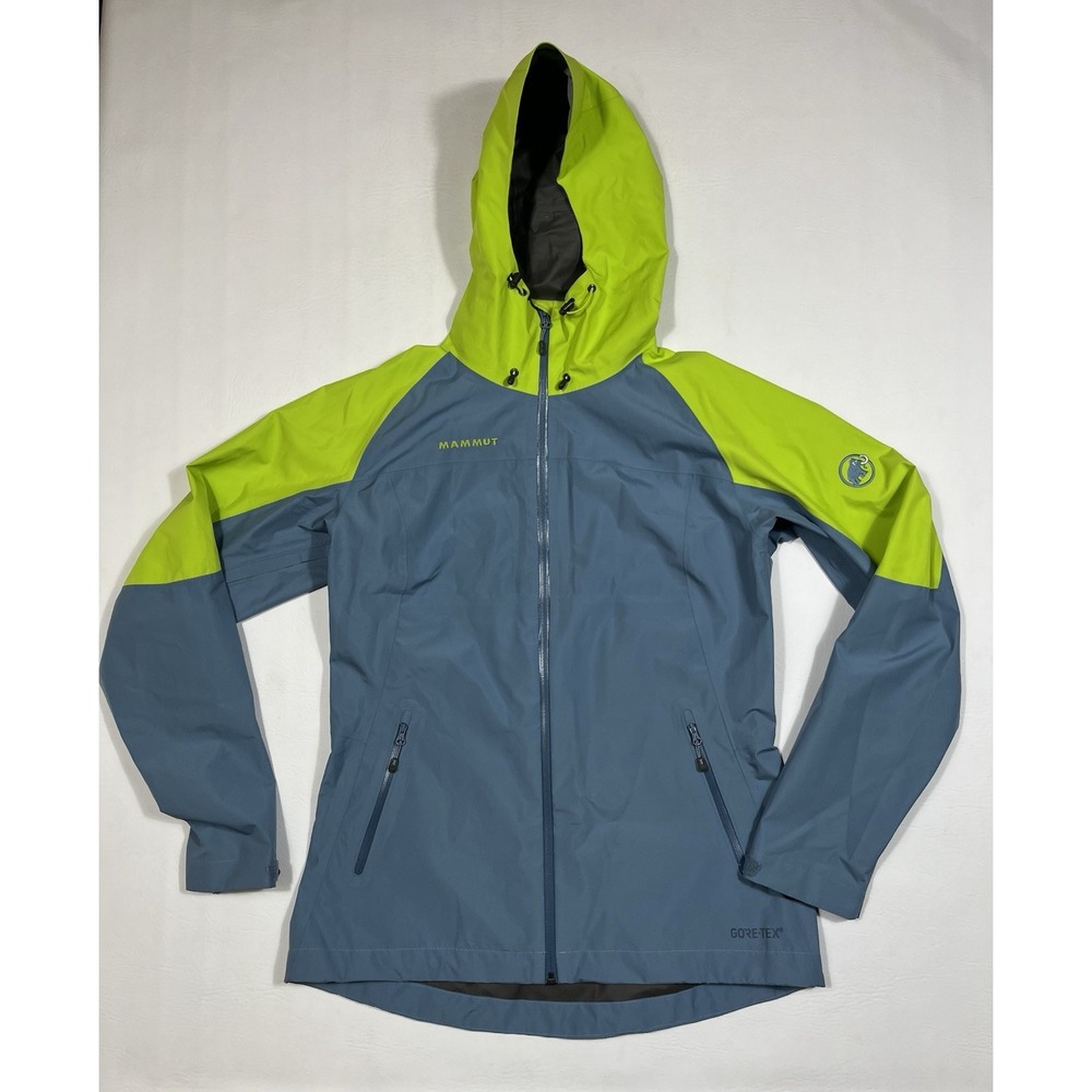 Mammut Wenaha Jacket Womens Medium Blue Green Gore-Tex Waterproof Hiking Travel